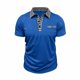 thumbnail image 5 of Blusa y camisa de manga corta con cuello vuelto para hombre, color liso, informal, de manga corta, con medio botón, con solapa abierta y cerrada, tops de poliéster para hombre, 5 of 8