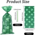 thumbnail image 2 of 100PCS Saint Patrick's Day Shamrock Bags Three-Leaf Clover Irish Green Lucky Plastic Candy Cookie Treat Goodies Gift Bags and Green Twist Ties for Party Favors Decorations Supplies, 2 of 9