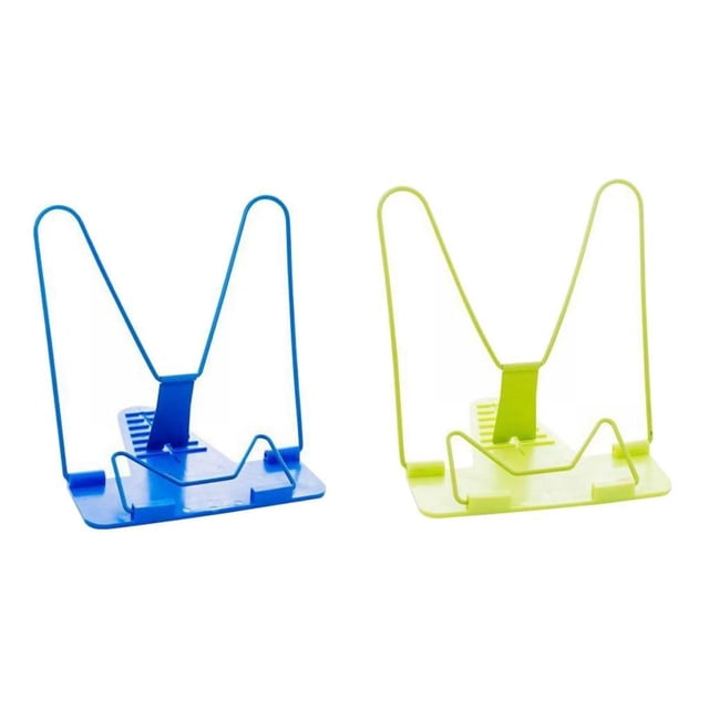 2 Uds Soporte de Libro Portátil Estante de Libro de Recetas Plegable Ajustable para Cocina Macarena Titular de lectura