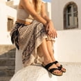 thumbnail image 3 of Cushionaire Lucky 100% Genuine Leather Suede Womens Sandals, Comfortable Cork Footbed Slides for Women with Adjustable Buckles, 3 of 20