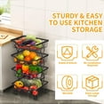 thumbnail image 3 of Fruit Basket for Kitchen Stackable Fruit Vegetable Storage Baskets with Wheels Metal Wire Storage Basket Organizer Cart for Kitchen Livingroom Diningroom Office, 3 of 9