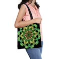 thumbnail image 1 of EREHome Sac en Toile Style Oriental Vert Réutilisable Sac de Courses 14 Pouces(L) x 16 Pouces(H), 1 of 2