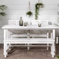 thumbnail image 3 of Vincent Solid Acacia Wood 4 Piece Chevron Dining Set in White Wash, 3 of 5
