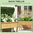 thumbnail image 3 of Outsunny Raised Garden Bed with Trellis for Climbing Plants, Wood Planter with Legs, Drainage Holes & Filter, Natural Wood, 3 of 9