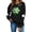 Black A, variant on BRGZLK St.Patrick's Day Sweatshirts for Women Round Neck Print Sweatshirt Long Sleeve Funny Irish Shamrock Graphic Pullover Top Holiday Clothes Gray L