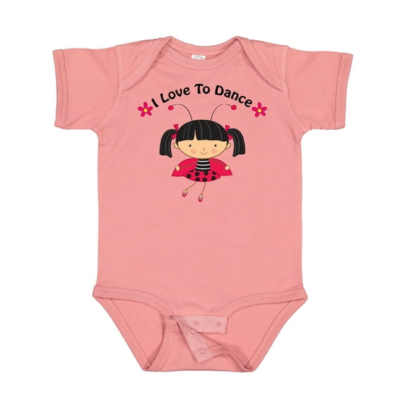 Inktastic I Love to Dance Ladybug Girls Baby Bodysuit