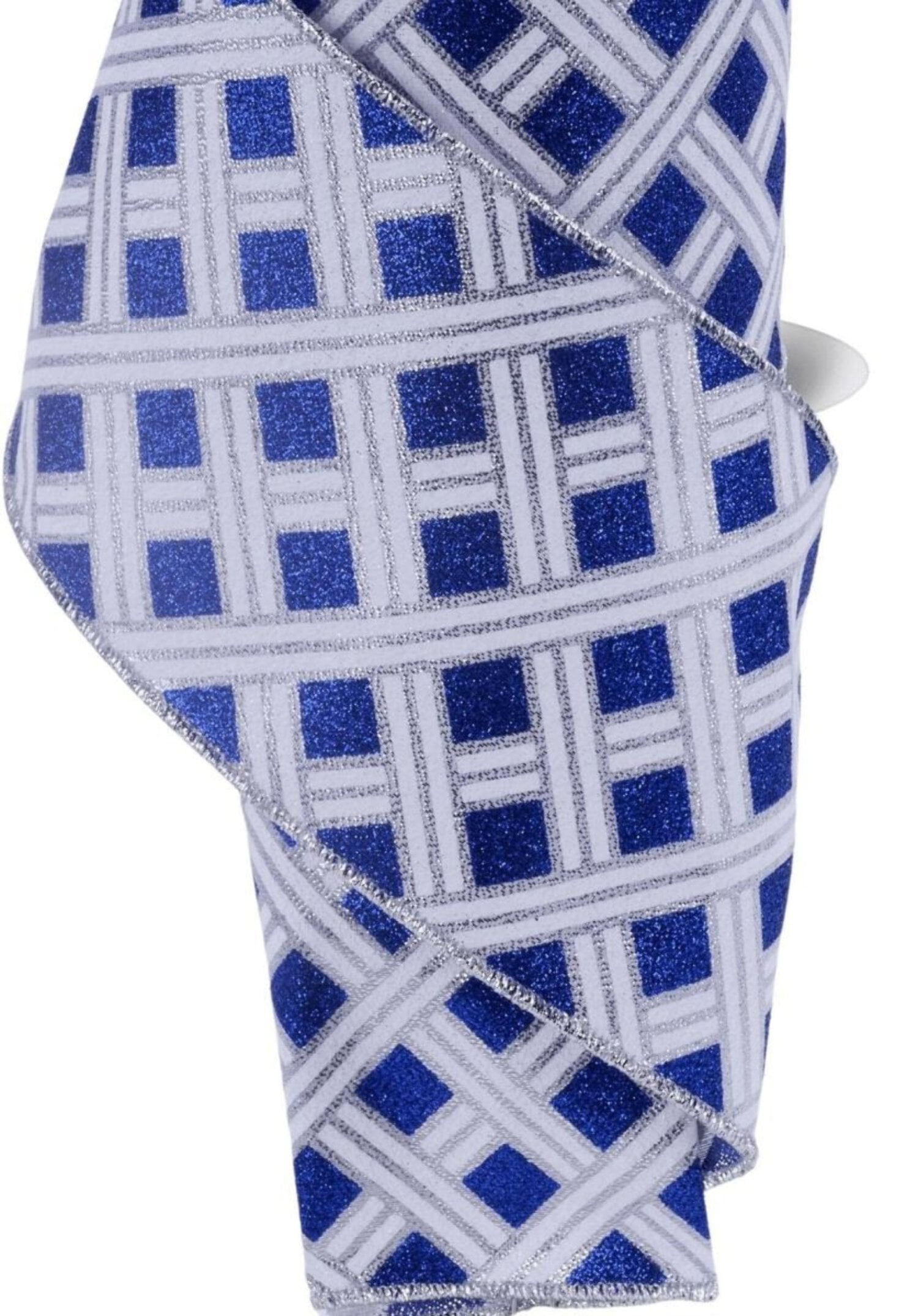 4in Woven Stripes Ribbon: Royal Blue (10 Yards)