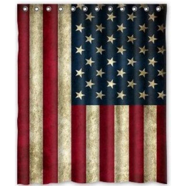 ABPHQTO Cortina de ducha de la bandera americana Cortina de ducha impermeable 160x180 cm