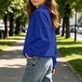 thumbnail image 5 of Mifsaly Girls Quarter Zip Pullover Sweatshirt Kids Back to School Sweatshirts Stand Collar Long Sleeve Fall Winter Casual Everyday Clothing, 5 of 6