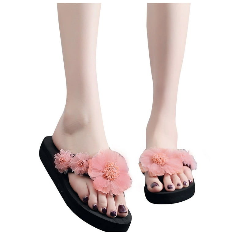 Women Slippers Flower Beach Ladies Slippers Flip Flops Beach Shoes