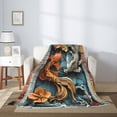thumbnail image 2 of Throw Blanket for Couch Sofa and Bed, Colorful Koi Fish Art Super Soft Plush Throw Blanket, Fuzzy Cuteness Comfy Warm Washable Flannel Blanket & Throws for All Season 60"x50", 2 of 5