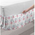 thumbnail image 2 of Animal Bed Skirt, Cows in Dresses with Scribbled Heart and Flowers, Elastic Bedskirt Dust Ruffle Wrap Around for Bedding Decor, 4 Sizes, Cadet Blue Cadet Blue, by Ambesonne, 2 of 2