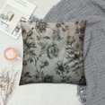 thumbnail image 2 of Throw Pillow Covers Floral Vintage With Victorian Bouquet of Black Flowers On White Garden Roses Tulips Delphinium Petunia Cotton Linen Decorative Square Pillowcases Cushion Cover, 2 of 5