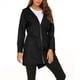 thumbnail image 1 of Chaqueta Impermeable para Mujer con Capucha y Cremallera Frontal de Longitud Media para Exteriores. Negro L, 1 of 8