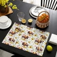thumbnail image 4 of White Buffalo Sunflower Flower Pattern Summer Placemats Table Placemats Set Of 4-Linen Kitchen Washable Placemats Table Mats 11.8"x17.7" Non-Slip Heat Resistant, 4 of 6