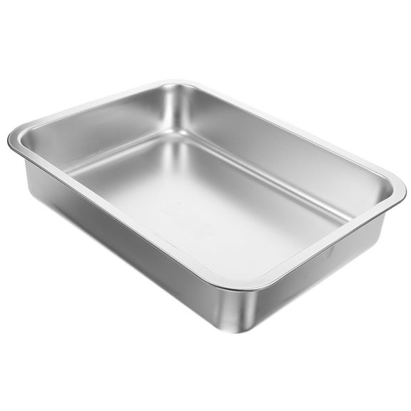 Beaupretty Open Style Metal Cat Litter Box Sturdy Plated Silver Litter Storage Container