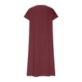 thumbnail image 7 of Meichang Summer Dresses for Women 2025 Casual Cotton Linen Maxi Dress V Neck Short Sleeve Beach Dresses Swing Flowy Loose Fit Plus Size Dresses, 7 of 7