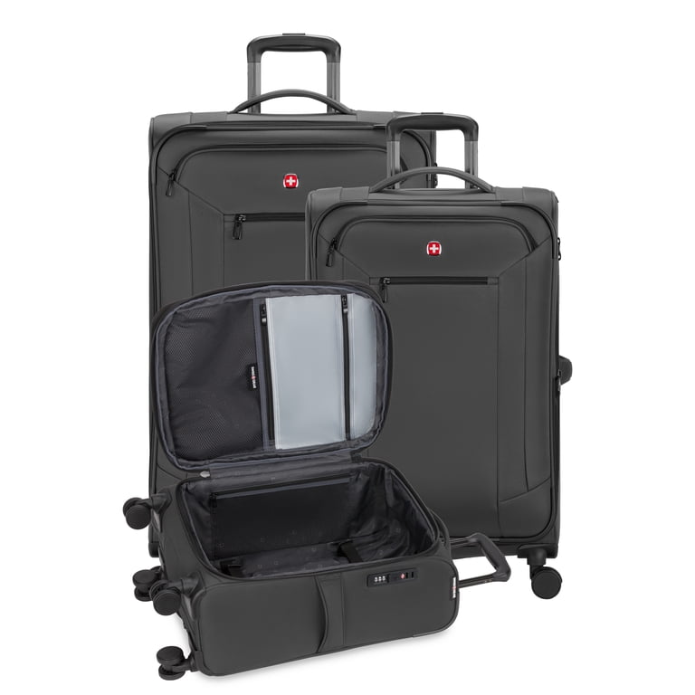 SWISSGEAR Stride 3-Piece Expandable Spinner Luggage Set, Dark Gray