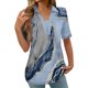 thumbnail image 1 of Tops Cortos para las Mujeres Blusas Impresas Manga Corta Turndown Collar Camiseta, Tops de Blusa para las Mujeres Casual, 1 of 5