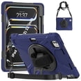 thumbnail image 1 of Funda para iPad Pro 11 2025 / 2024, Silicona Anti-caída + Capa Protectora de PC con Asa, Correa para el Hombro, Funda Protectora Resistente a Golpes y Tres Pruebas para Tablet, Azul Marino, 1 of 6