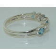 thumbnail image 5 of LBG 14k White Gold Cultured Pearl & Blue Topaz Womans Eternity Ring - Size 9.25, 5 of 6