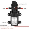 thumbnail image 3 of Bomba de agua de 70W con salida de tubería recta 12V de alta presión 6L / min 130PSI para Abanopi Bomba de agua, 3 of 6