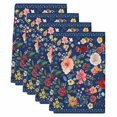 thumbnail image 2 of Navy Blue Flowers Kitchen Towels Set of 4, Spring Vintage Floral Leaves Farmhouse Absorbent Dish Towels for Kitchen, Microfiber Hand Towel, Quick Drying Tea Towel for Cleaning Decorative Dishcloths, 2 of 7