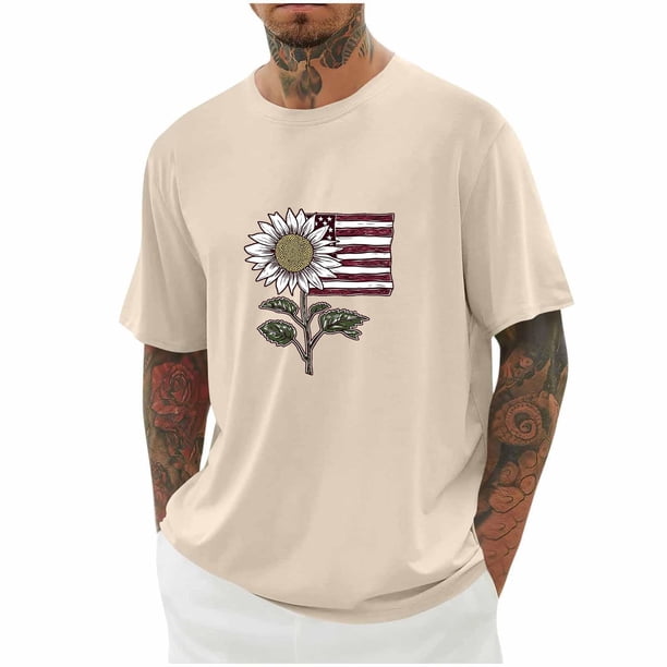 Tops para hombre, blusas y camisas de cuello redondo y manga corta para hombre, blusas casuales de moda con cuello redondo y manga corta para hombre, blusas de poliéster para hombre