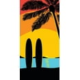 thumbnail image 2 of Edwins, Hugo 11x18 Black Ornate Wood Framed with Double Matting Museum Art Print Titled - Sunset Surf Panel, 2 of 4