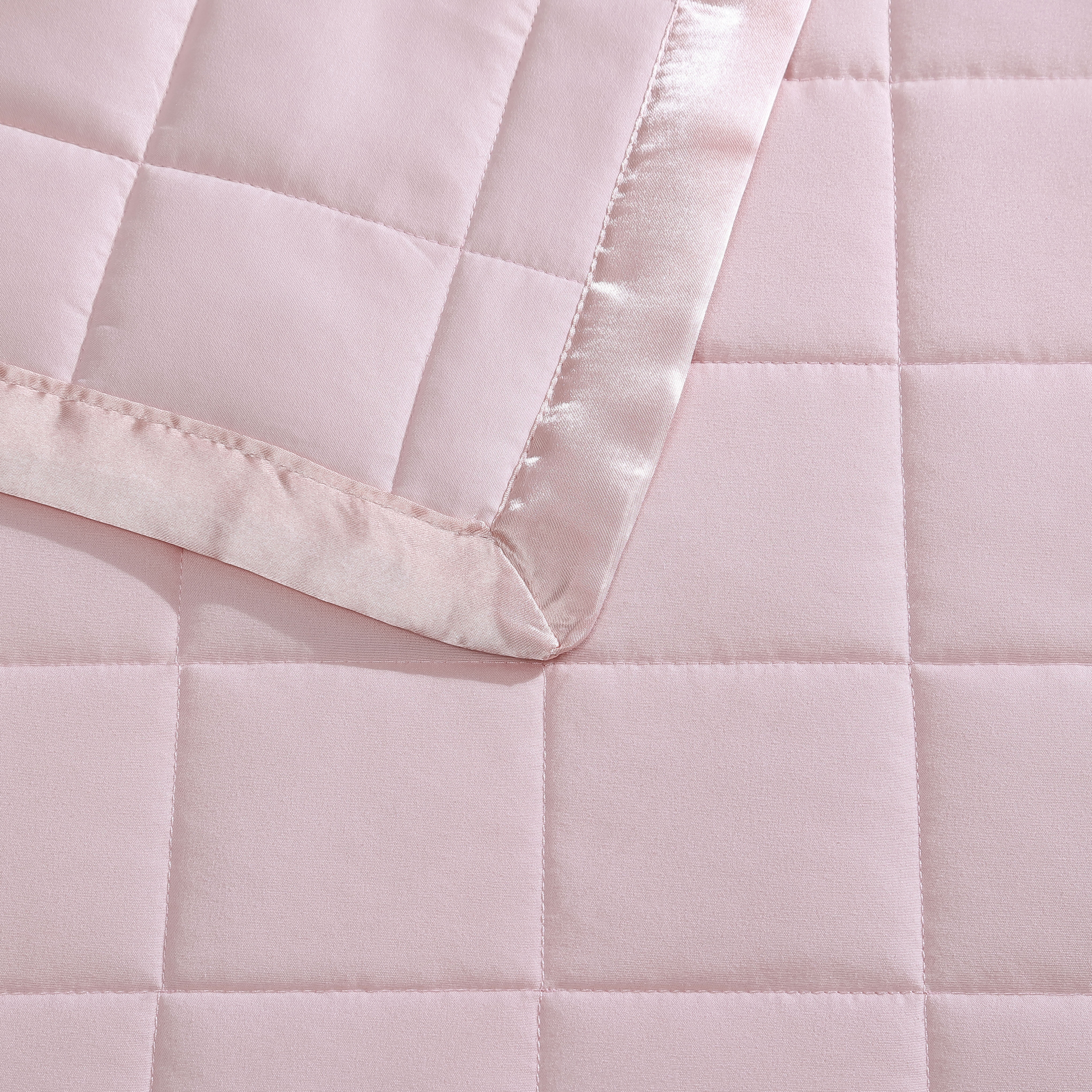 Beatrice Home Fashions, Down Alt Blanket with Satin Trim, King, Blush