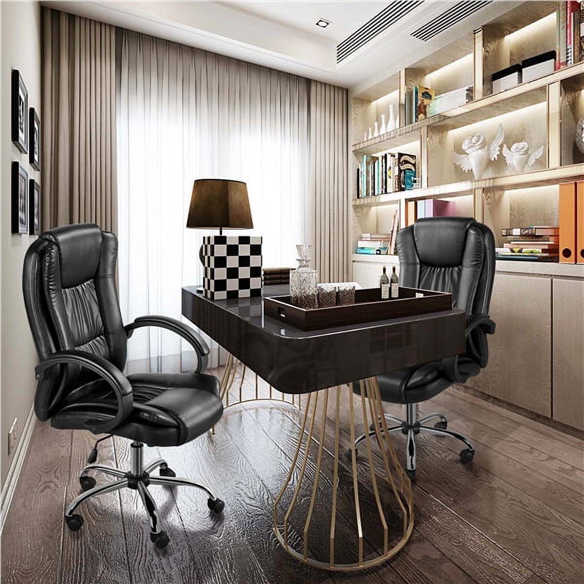 Alden Design Adjustable High Back Ergonomic Faux Leather Swivel Office Chair, Black - image 3 of 13