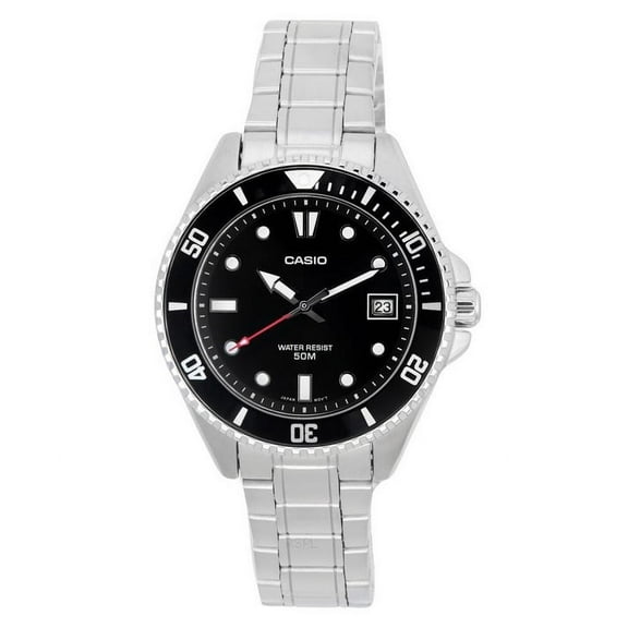 Casio Standard Analog Stainless Steel Black Dial Quartz MDV-10D-1A1 Men's Watch