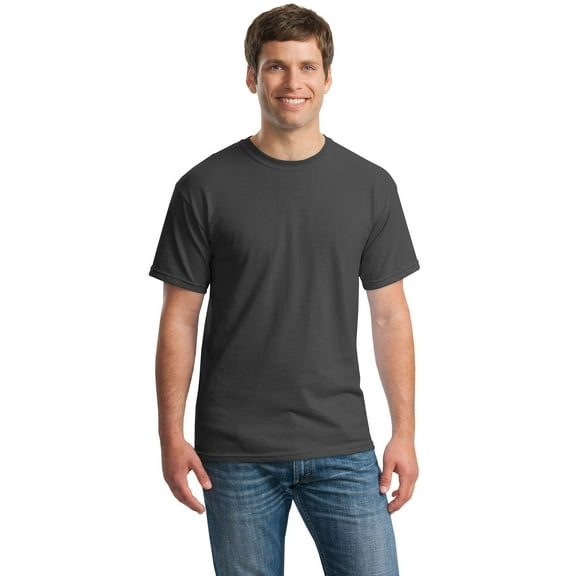 Gildan Mens Heavy Cotton T-Shirt , L, Charcoal (Pack of 5) 5 Charcoal