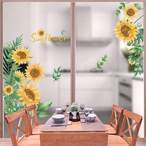 Sunflower Wall Stickers Mural Art Wall Decal Bedroom Living Room Home Decor DIY 