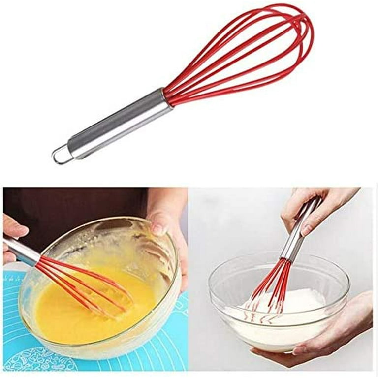 Reanea Rainbow Whisk Set Pack of 3 Stainless Steel 8 inch 10 inch 12 inch Whisks for Cooking, Beater, Kitchen Wire Wisk, Size: 33.6x9.6x7cm