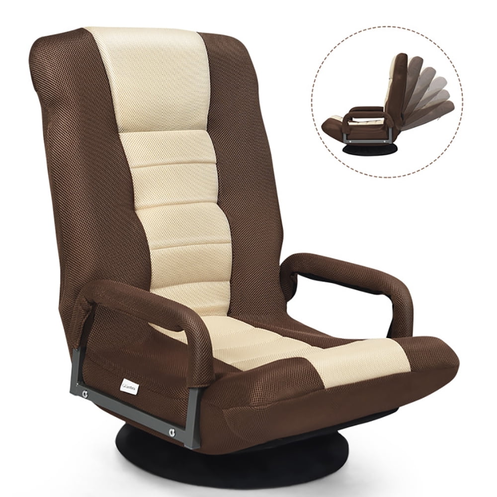 Finihen Swivel Gaming Floor Chair, 360-Degree Swivel Gaming Floor Chair with Foldable Adjustable Backrest, for Living Room, Home, Office, Blue
