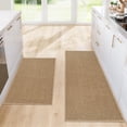 thumbnail image 1 of Juego de alfombras de cocina SofterCharm, antideslizantes, lavables, 2 unidades, color caqui, 1 of 7