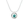 thumbnail image 2 of Delight Jewelry Silvertone Small Teal Paw Live Ring Charm Necklace, 18", 2 of 4