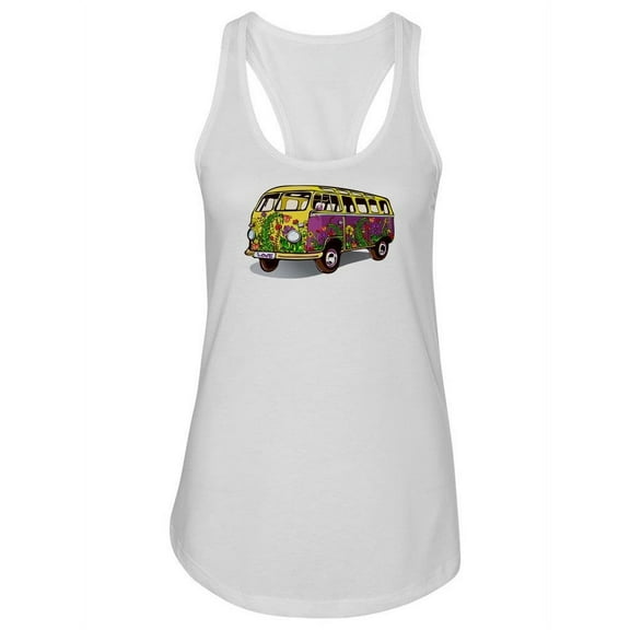 Hippie Vintage Bus. Tank Women -Image by Shutterstock, Female Large