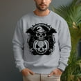 thumbnail image 6 of Men's 330g 100% Cotton Pumpkin Skull Pattern Dropped Shoulder Crew Neck Sweatshirt, 6 of 15