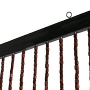 Retro Wooden Door Curtain, Natural Bamboo Beaded String Hanging Doorway Divider 35*82 Brown Sheer Curtain for Door Window