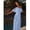 Baby Blue, variant on Women Elegant Baby Blue One-Shoulder Ruched Bodice Long Dress With Draped