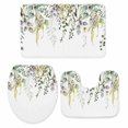 thumbnail image 2 of Eucalyptus Leaves Bathroom Rugs Set Green Leaf Spring Plant Farm Country Non Slip Absorbent Soft Bath Mats 3 Piece Set with Bathroom Rug, U-Shaped Floor Mat, Toilet Seat Cover Small Size, 2 of 9