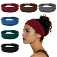 thumbnail image 1 of Diademas únicas para mujeres, diadema elástica antideslizante, banda para el cabello atlética que absorbe la humedad, gris oscuro, 6 Pcs, 1 of 7