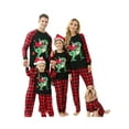thumbnail image 1 of KelaJuan Christmas Family Matching Pajamas Set, Dinosaur Santa Claus Print T-shirt + Plaid Pants, 1 of 7