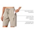 thumbnail image 4 of Shorts para mujer Hugut ligeros de secado rápido con bolsillos cargo color caqui, 4 of 7