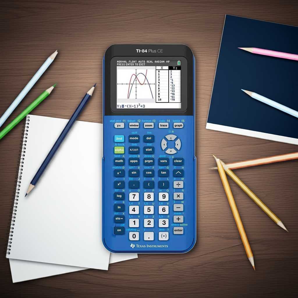 Pre-Owned Texas Instruments TI-84 Plus CE Graphing Calculator, Bionic Blue, 3-Pack, Rechargeable, High School and College