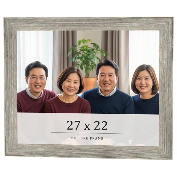 27x22 Frame Grey Real Wood Picture Frame Width 1.5 Inches | Interior Frame Depth 0.5 Inches | Barn