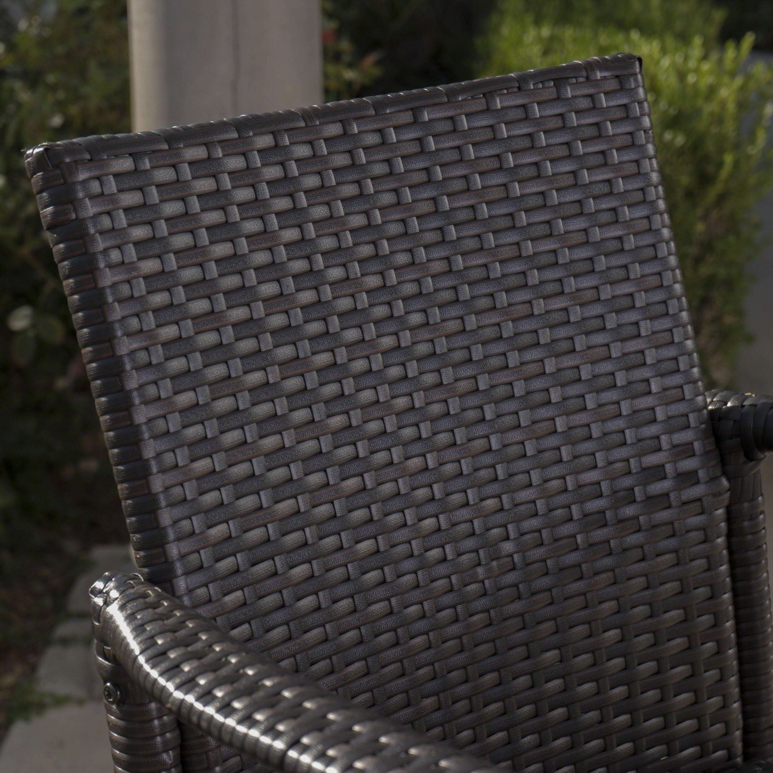 Holt Outdoor 3 Piece Round 26 Inch Wicker Bar Set, Multibrown