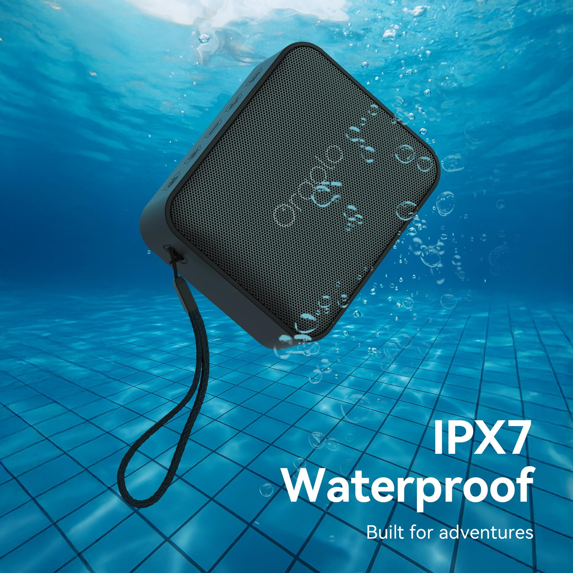 Oraolo Bluetooth Speaker IPX7 Waterproof with TWS Pairing, 30W Powerful Bass, Bluetooth 5.4/AUX/TF Card, Portable Wireless Speaker for Pool, Beach, Shower